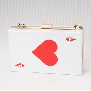 Ace of Hearts acrylic Clutch or shoulder Bag